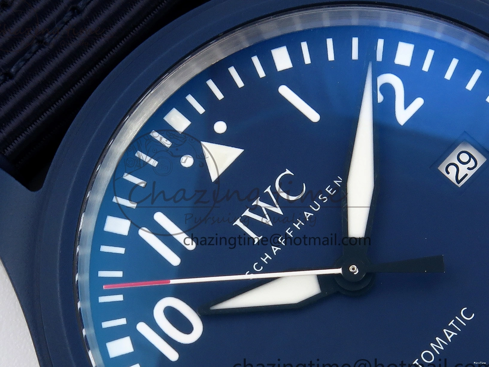 MIROTIME 0418 Original Pilot’s Watch Laureus Blue Ceramic IW328101 ZF 1:1 Best Edition on Blue Nylon Strap A 7027